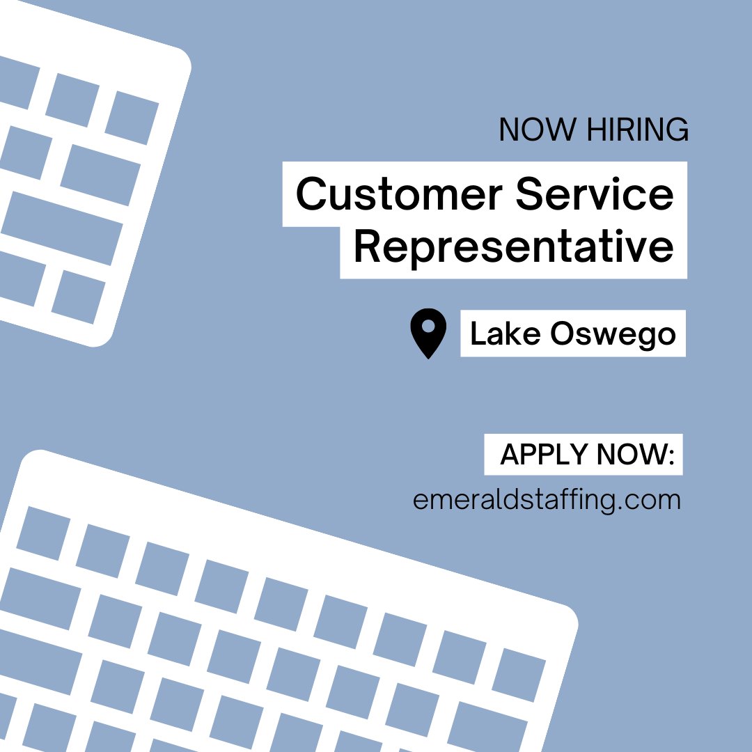 Award-winning aviation communication and technology company is adding a Customer Service Representative to their team! Apply today for immediate consideration. ✈️

Schedule: Monday - Friday (7:00AM - 3:30PM)

Compensation: $20.00 - $21.00 Hourly

Lake Oswego, OR