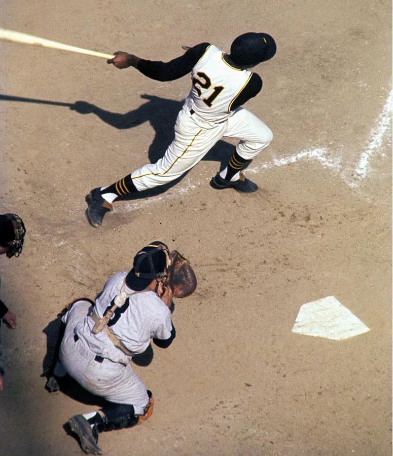 lindsayberra's tweet photo. Love this pic of Grampa Yogi and the great Roberto Clemente during the 1960 #WorldSeries. 
#Yankees #GoBucs #RobertoClementeDay https://t.co/vrKc7RmNzh