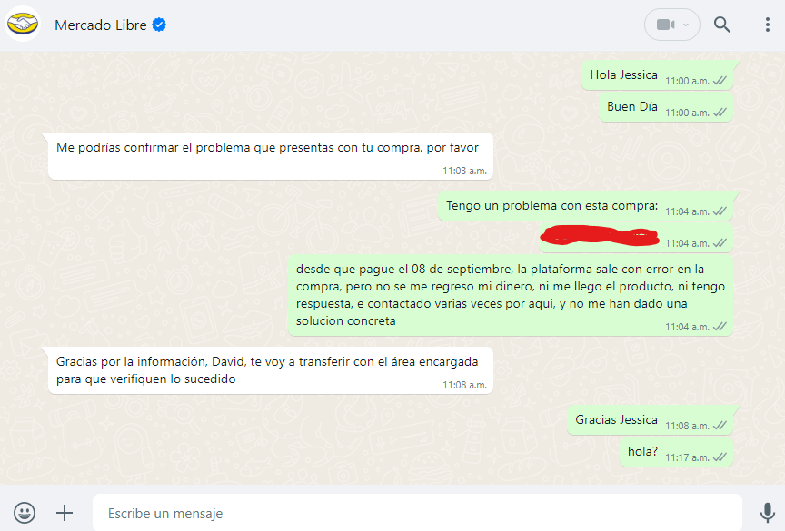 davidtilo93's tweet photo. @ML_Mexico @WilliamsRacing Pero tampoco contestan rápido...
tengo un problema desde hace 8 días y no me han dado solución. https://t.co/lc890YU6Ek