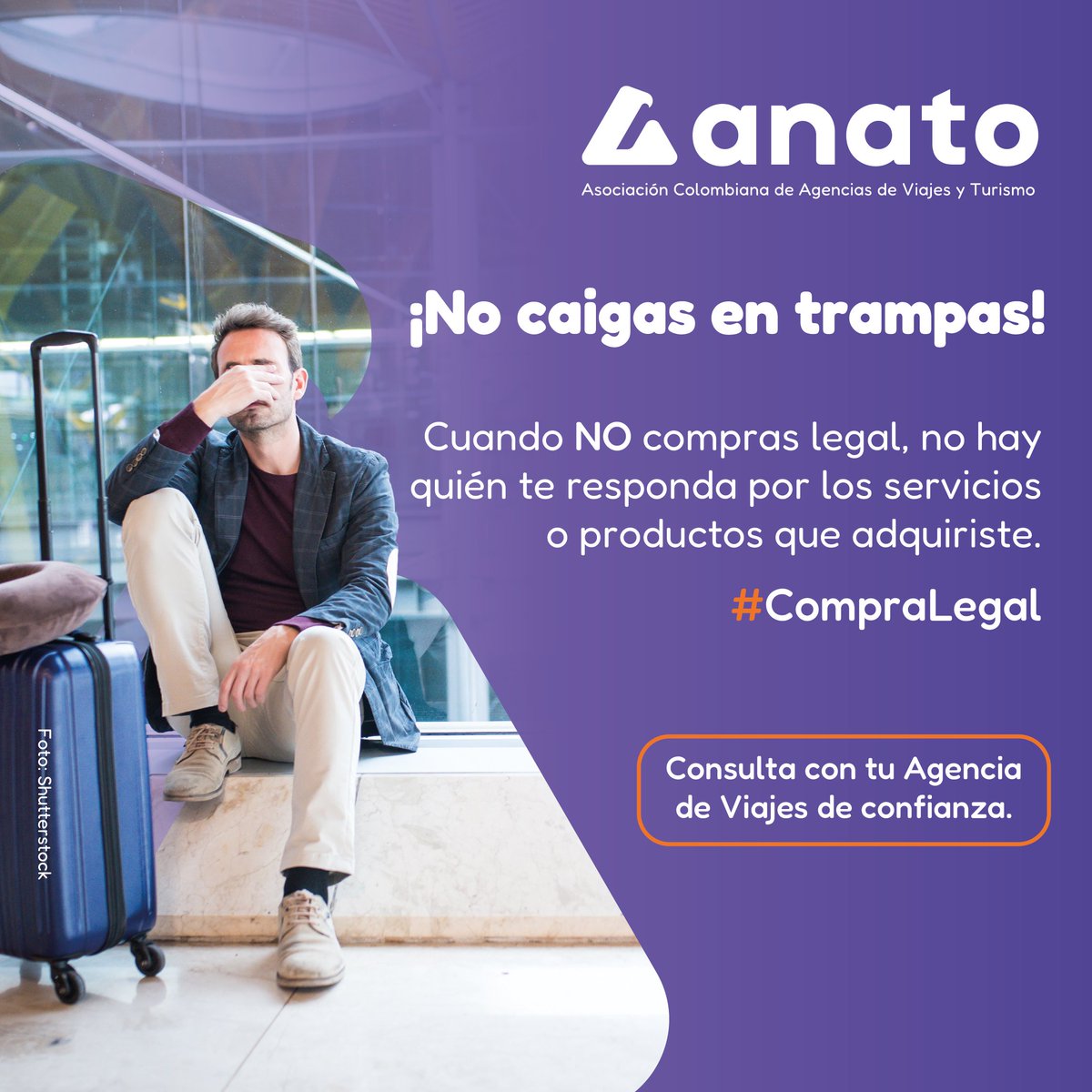 AnatoNacional's tweet photo. #CompraLegal, evita pasar por malas situaciones, revisando con detenimiento todas las condiciones del paquete turístico que vas a adquirir.
@PaulaCortesC https://t.co/GoNSJe86uh
