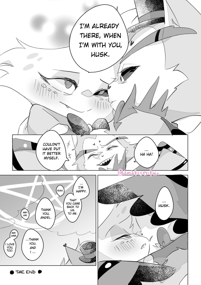 daigina_3's tweet image. Sometimes Heaven is a who, not where. (2/2) 
🇯🇵og post @amakisenkou0123
📕translation by me
read right to left ⬅️
.
.
.
#hazbinhotel #huskerdustfanart #angeldust #hazbinhotelhusk #huskerdust
