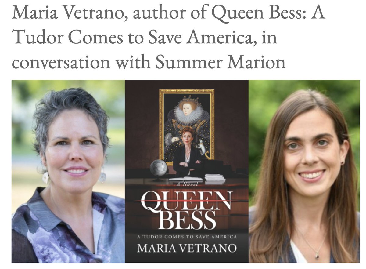If you could bring back any historical figure occupy the Oval Office, who would it be? Maria Vetrano's answer is in her captivating new novel, QUEEN BESS. Join us 10/15 @PorterSqBooks to celebrate an act of political fantasy &amp; its meaning for #Election2024