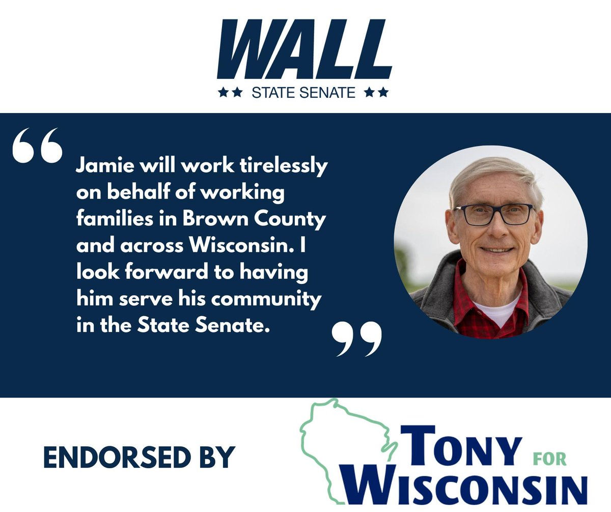 Thank you, <a href="/Tony4WI/">Tony Evers</a>, for your support of my campaign for State Senate. In the Legislature, I look forward to working with you to do the right thing for Wisconsin families. On Wisconsin!