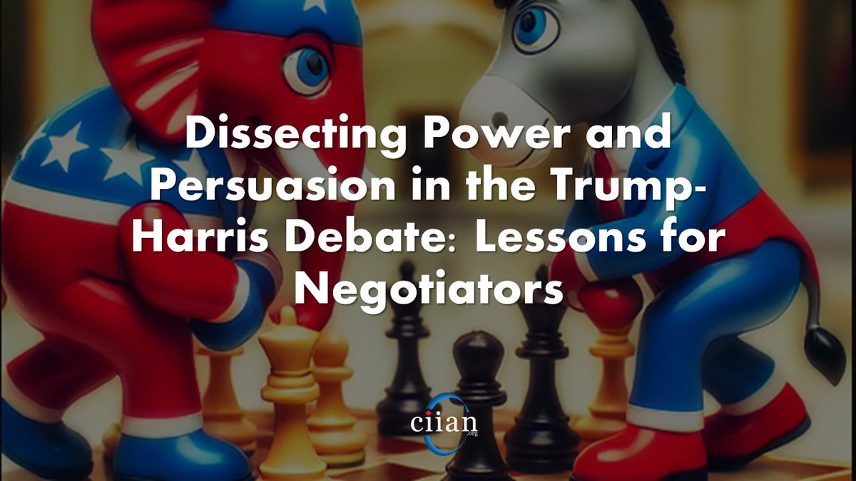 Catch the recent #PresidentialDebate2024? It was chock full of #negotiation tactics. Dive deeper into the debate through a negotiation lens—read the full article here: lnkd.in/eBaPzw8g

#negotiationtips #negotiationstrategy #leadership #discourseanalysis