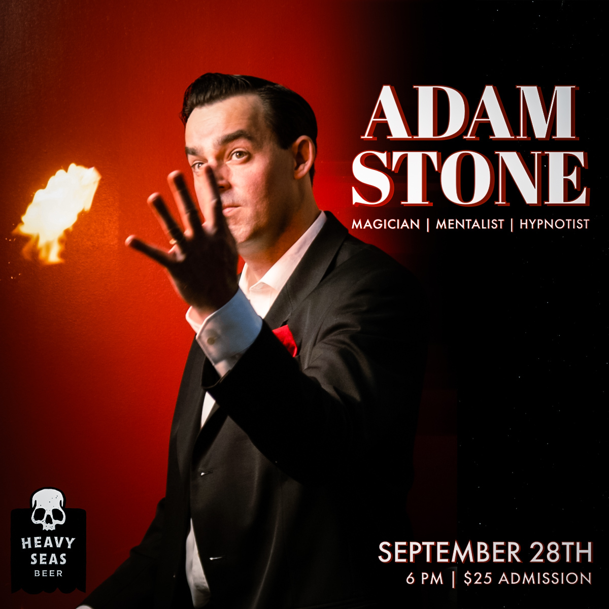 Witness the extraordinary. ✨ Friday, September 28th. #magic #comedy #hypnosis #mentalism #heavyseasbeer

l8r.it/WjBi