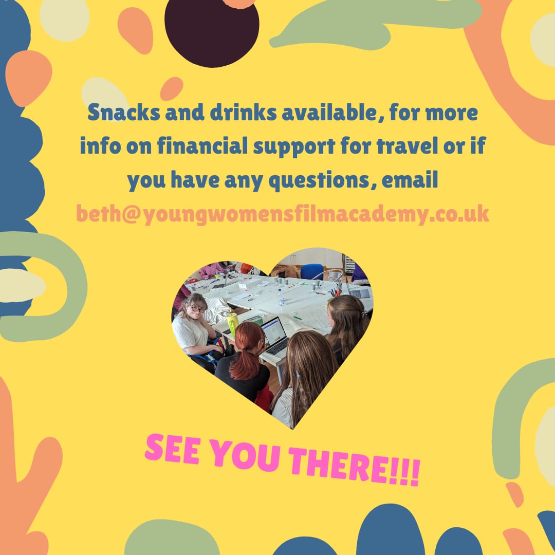 Young Women's Film Academy (@ywfa_ne) on Twitter photo SATURDAY 28TH SEPTEMBER!
Snacks and drinks available. For more info on financial support for travel, or if you have any questions - get in touch with Beth - beth@youngwomensfilmacademy.co.uk SATURDAY 28TH SEPTEMBER!
Snacks and drinks available. For more info on financial support for travel, or if you have any questions - get in touch with Beth - beth@youngwomensfilmacademy.co.uk