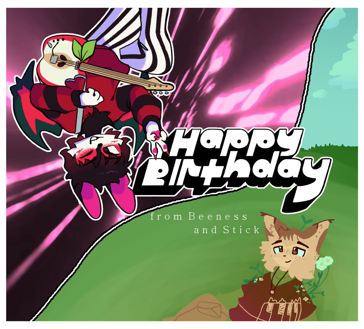 stickwhiskers's tweet image. happy birthday @plushiecore!!

collab with @beenesque