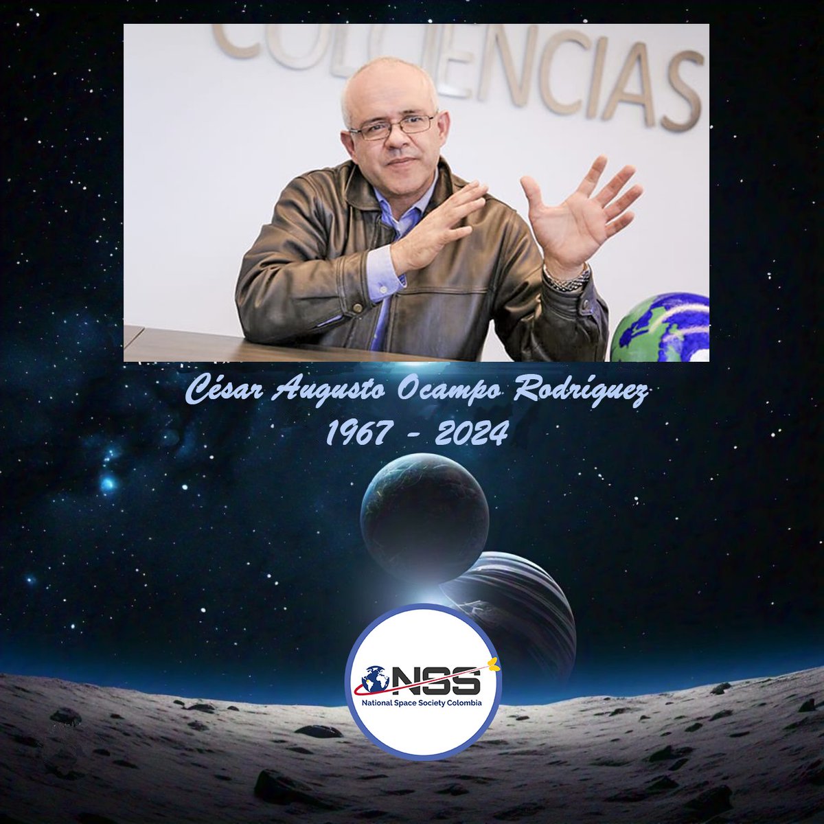 Lamentamos profundamente la sensible pérdida de nuestro insigne colega y cofundador César Augusto Ocampo Rodríguez, ingeniero aeroespacial y hombre de ciencia brillante, que trasciende ahora los límites terrenales para brillar en el infinito 💫

Vas a hacer mucha falta César!