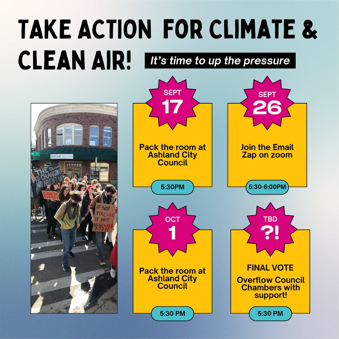 Rogue Climate @Rogueclimate.bsky.social (@rogueclimate) on Twitter photo 💥Let's goooo! It's time for <a href="/cityofashland/">City of Ashland, OR</a> to take action and pass the youth-led Climate & Clean Air Policy Package--without further delay. Join the movement and up the pressure at one of the events listed at RogueClimate.org/ElectricAshland. 💥Let's goooo! It's time for <a href="/cityofashland/">City of Ashland, OR</a> to take action and pass the youth-led Climate & Clean Air Policy Package--without further delay. Join the movement and up the pressure at one of the events listed at RogueClimate.org/ElectricAshland.