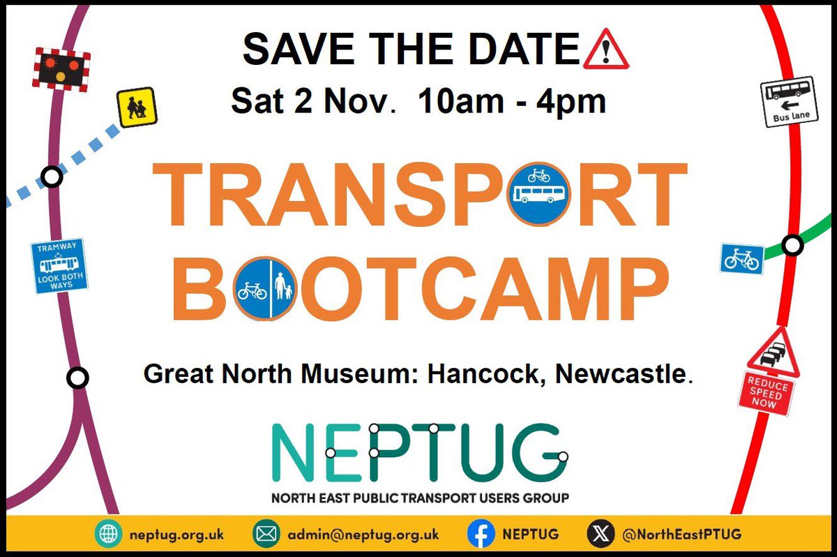 Calling all transport campaigners in the North East (and those who want a fairer, greener, safer NE)! We received funding for a one-day campaigning 'bootcamp', to set priorities for sustainable transport in our region. Please save the date for the 2nd of November in Newcastle.