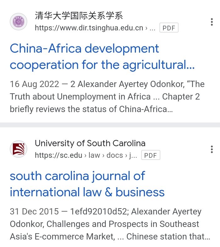 AAOdonkor's tweet image. The image below shows my articles #cited by a report and journal article from top universities in China and the United States. Great to see scholars at Tsinghua University @Tsinghua_Uni and University of South Carolina @UofSC cite my publications on Africa and Southeast Asia.