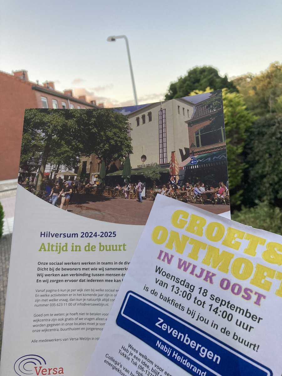 #GroetenOntmoet  bakfiets koffie &amp; thee &amp; informatie  #hilversumoost  komt woensdag 18/9 naar Zevenbergen. Zien we u / je ?  “Een idee, kom er mee !! “ #energieklusser #brandweer #versawelzijn   #buurtteam #Sociaalwerknederland
