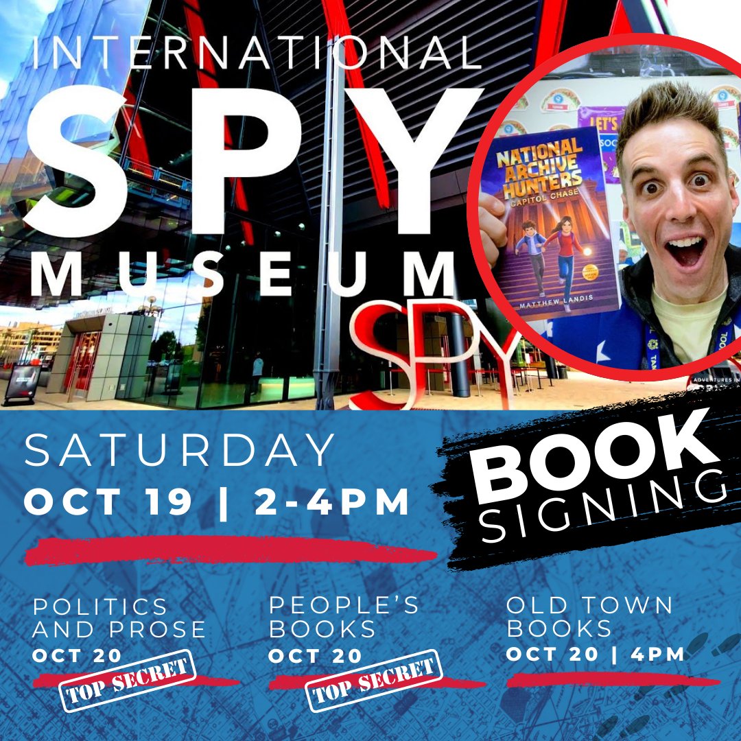 Matthew Landis (@authorlandis) on Twitter photo 🕵️I am SNEAKING around DC next month!
🙏 Thank you <a href="/IntlSpyMuseum/">The International Spy Museum</a> for hosting me and the incredible book sellers at <a href="/PoliticsProse/">Politics and Prose</a>, People's Books, and Old Town Books. I *promise* not to steal anything.
<a href="/HolidayHouseBks/">Holiday House Publishing, Inc.</a> <a href="/alioop7/">Alison Weiss</a> <a href="/chidiaqian/">Dana Chidiac</a> <a href="/DoylestownBooks/">Doylestown Bookshop</a> <a href="/USNatArchives/">U.S. National Archives</a> @ 🕵️I am SNEAKING around DC next month!
🙏 Thank you <a href="/IntlSpyMuseum/">The International Spy Museum</a> for hosting me and the incredible book sellers at <a href="/PoliticsProse/">Politics and Prose</a>, People's Books, and Old Town Books. I *promise* not to steal anything.
<a href="/HolidayHouseBks/">Holiday House Publishing, Inc.</a> <a href="/alioop7/">Alison Weiss</a> <a href="/chidiaqian/">Dana Chidiac</a> <a href="/DoylestownBooks/">Doylestown Bookshop</a> <a href="/USNatArchives/">U.S. National Archives</a> @