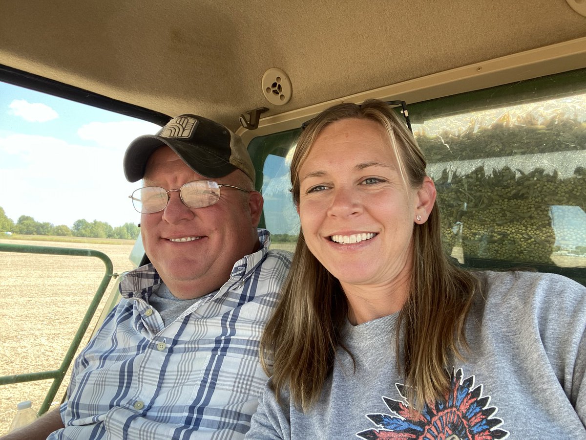 First day of harvest photo with the farm boss.  She holds this shit show together most of the time