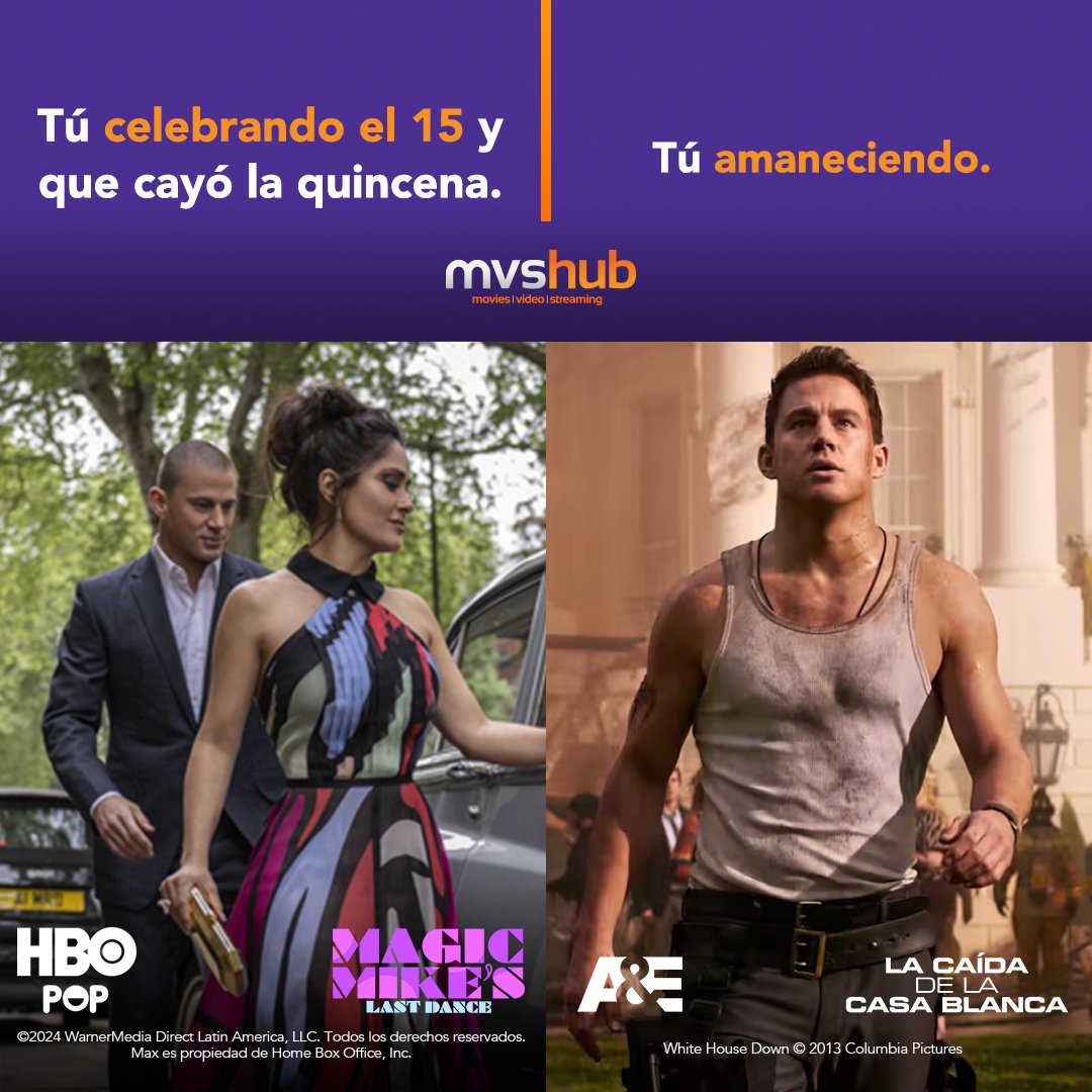 mvshub's tweet photo. ¿Qué tal estuvo la fiesta del 15? Disfruta el día acompañado de estas grandes películas en un mismo lugar.
#SíATodo #MagicMikes #lacaídadelacasablanca https://t.co/WiBaFvLlTg