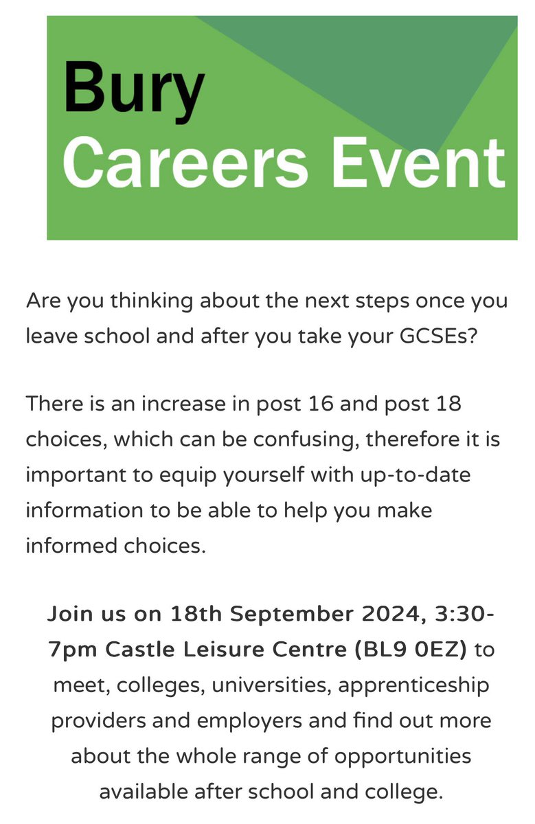 StGabrielsPD's tweet image. If you’re in Yr11 or a Yr11 parent or carer, make sure you’re at the leisure centre this Wednesday night! See you all there!
