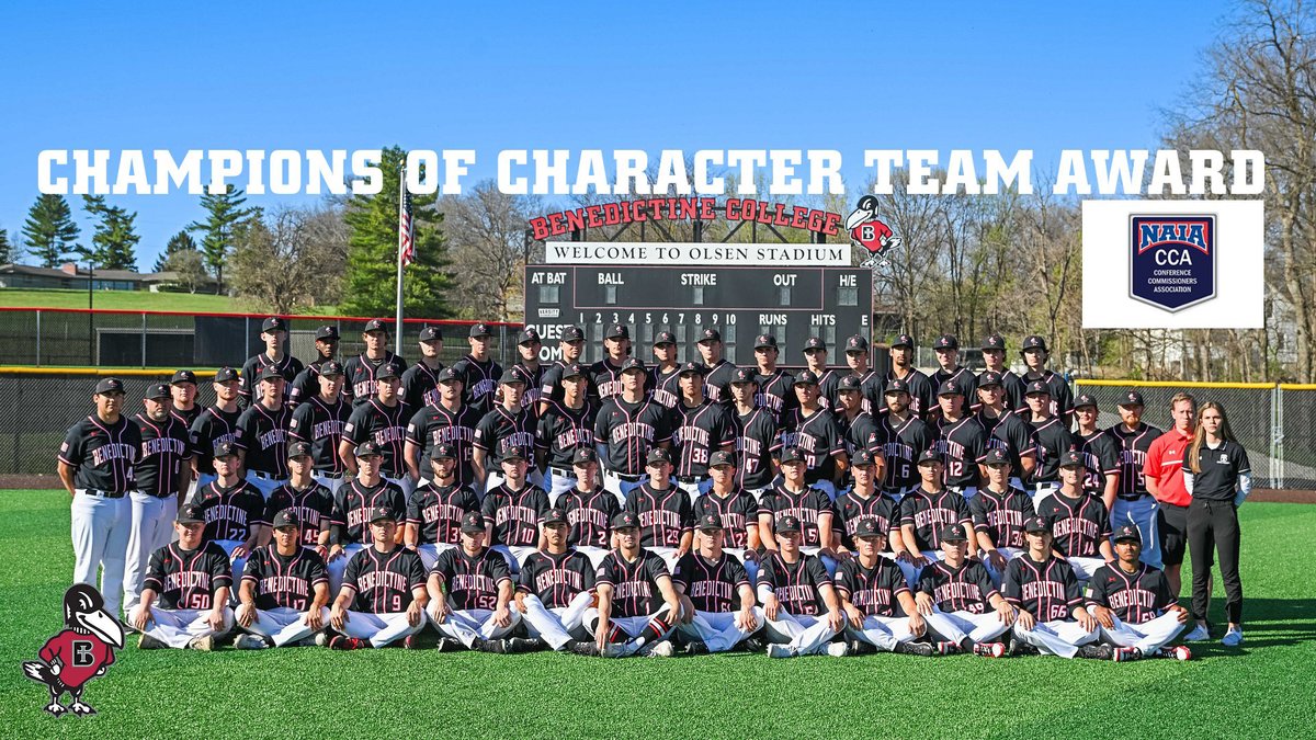 Raven Athletics (@ravenathletics) on Twitter photo .<a href="/RavenBaseball/">Benedictine Baseball</a> named 2024 Conference Commissioners Association Champions of Character Team Award winner ravenathletics.com/x/xz2pi #UnleashGreatness .<a href="/RavenBaseball/">Benedictine Baseball</a> named 2024 Conference Commissioners Association Champions of Character Team Award winner ravenathletics.com/x/xz2pi #UnleashGreatness