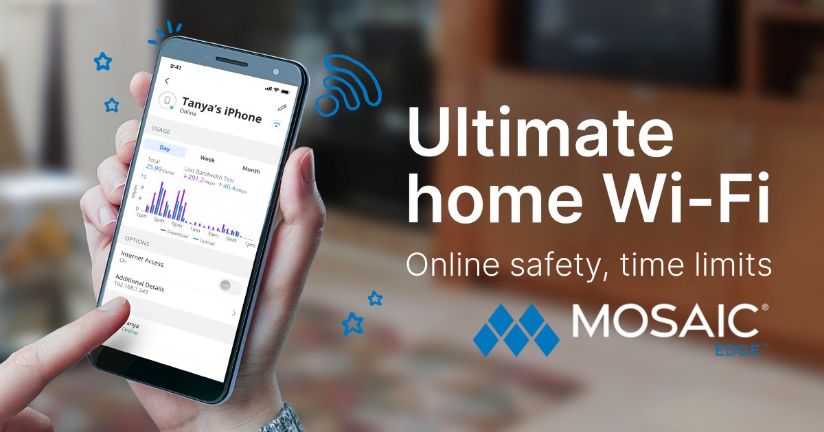 tech_mosaic's tweet photo. 🌐 The MosaicEdge® app offers parental controls, allowing you to set boundaries, manage screen time, and ensure your children’s online safety. Discover how this powerful tool can transform your Wi-Fi experience by visiting https://t.co/8JC9cb8Ppq. https://t.co/itByj8EYtQ
