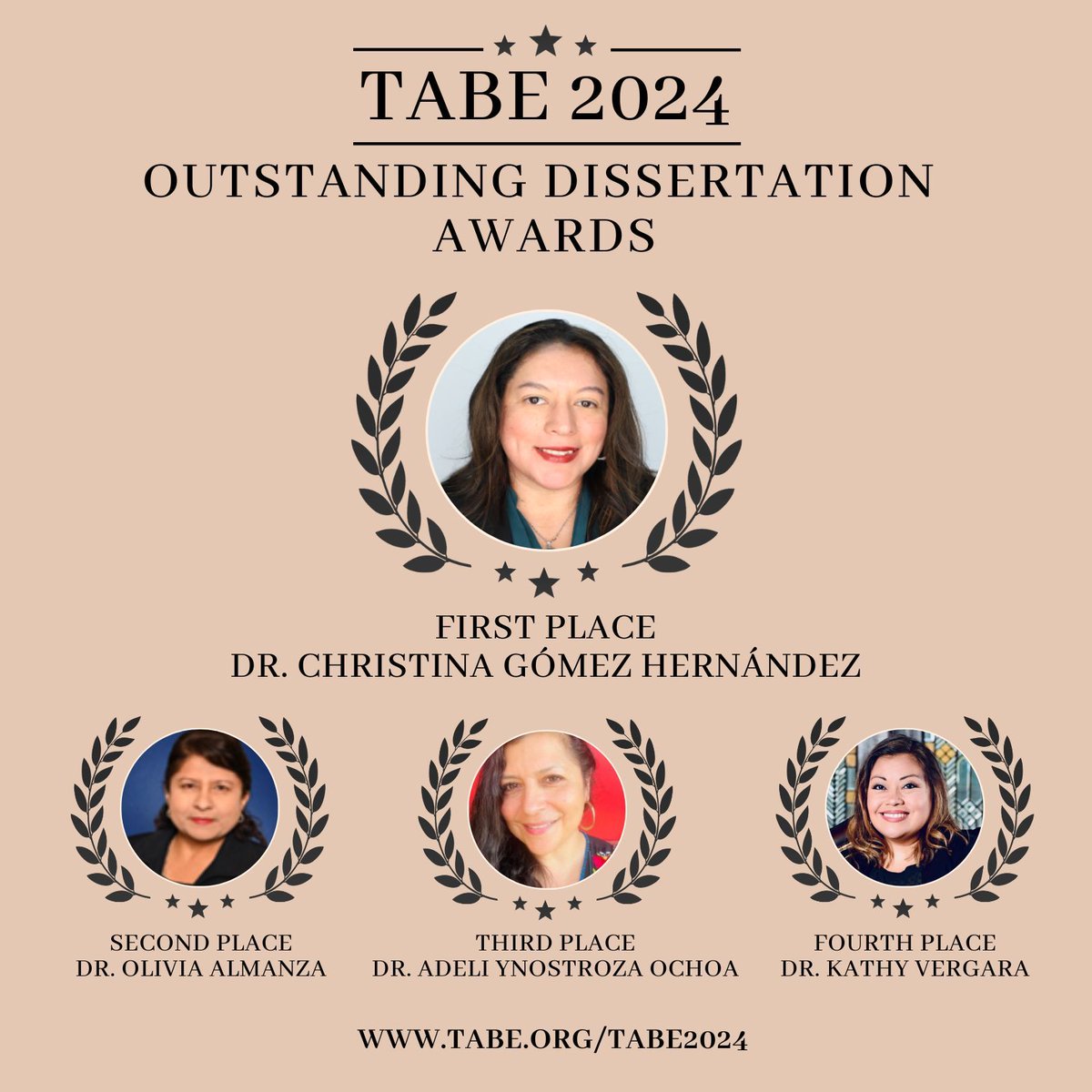 🎉 Huge congratulations to the winners of the #TABE2024 Outstanding Dissertation Awards! 🏆 We can't wait to celebrate your achievements at our annual conference at the Kalahari in October! 🎓✨ Register today at tabe.org/tabe2024. #BilingualEducation #TABE2024