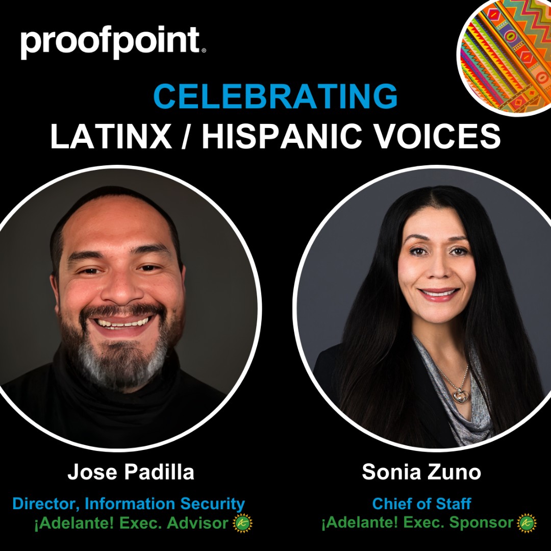 We proudly celebrate #LatinxHispanicHeritageMonth.

Join us on October 8th as the Adelante EIG hosts the "Diversity in Defense Webinar: Celebrating Latinx/Hispanic Voices in Cybersecurity."

ow.ly/KFTy50TorZF
 
#LifeAtProofpoint