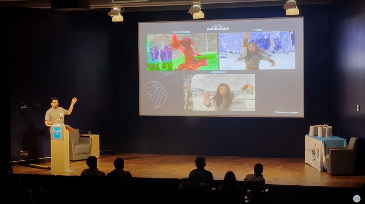 ImageEngine's tweet image. C R E W - Our lead compositor, Ali Ehtemami, shared insights into #ImageEngine’s compositing pipeline & how we brought the visual effects in #AvatarTheLastAirbender to life at the VANAS Conference. Great job, Ali! 👏
Read more: vanas.ca/en/blog/the-ar…
#VFX #VANASConference