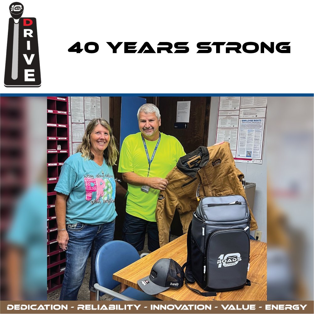 Dedication runs deep at 10 Roads Express. Today, we proudly recognize Larry W. who has devoted 40 years of service to our team. Your unwavering commitment inspires us all. Thank you!