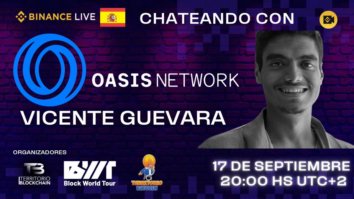 Territorio Blockchain Magazine (@_tblockchain) on Twitter photo binance.com/es/live/video?…
Martes 17 de Septiembre a las 20:00 tendremos las novedades de <a href="/OasisProtocol/">Oasis</a> <a href="/OasisNetwork_ES/">Oasis Network en Español</a> <a href="/OasisLabs/">Oasis Labs</a> con <a href="/VicMxD/">VicmxD</a> #Rose #Oasisprotocol #blockchain en <a href="/binance/">Binance</a> live <a href="/BinanceLATAM/">Binance Latinoamérica</a> <a href="/BinanceES/">Binance España</a> binance.com/es/live/video?…
Martes 17 de Septiembre a las 20:00 tendremos las novedades de <a href="/OasisProtocol/">Oasis</a> <a href="/OasisNetwork_ES/">Oasis Network en Español</a> <a href="/OasisLabs/">Oasis Labs</a> con <a href="/VicMxD/">VicmxD</a> #Rose #Oasisprotocol #blockchain en <a href="/binance/">Binance</a> live <a href="/BinanceLATAM/">Binance Latinoamérica</a> <a href="/BinanceES/">Binance España</a>