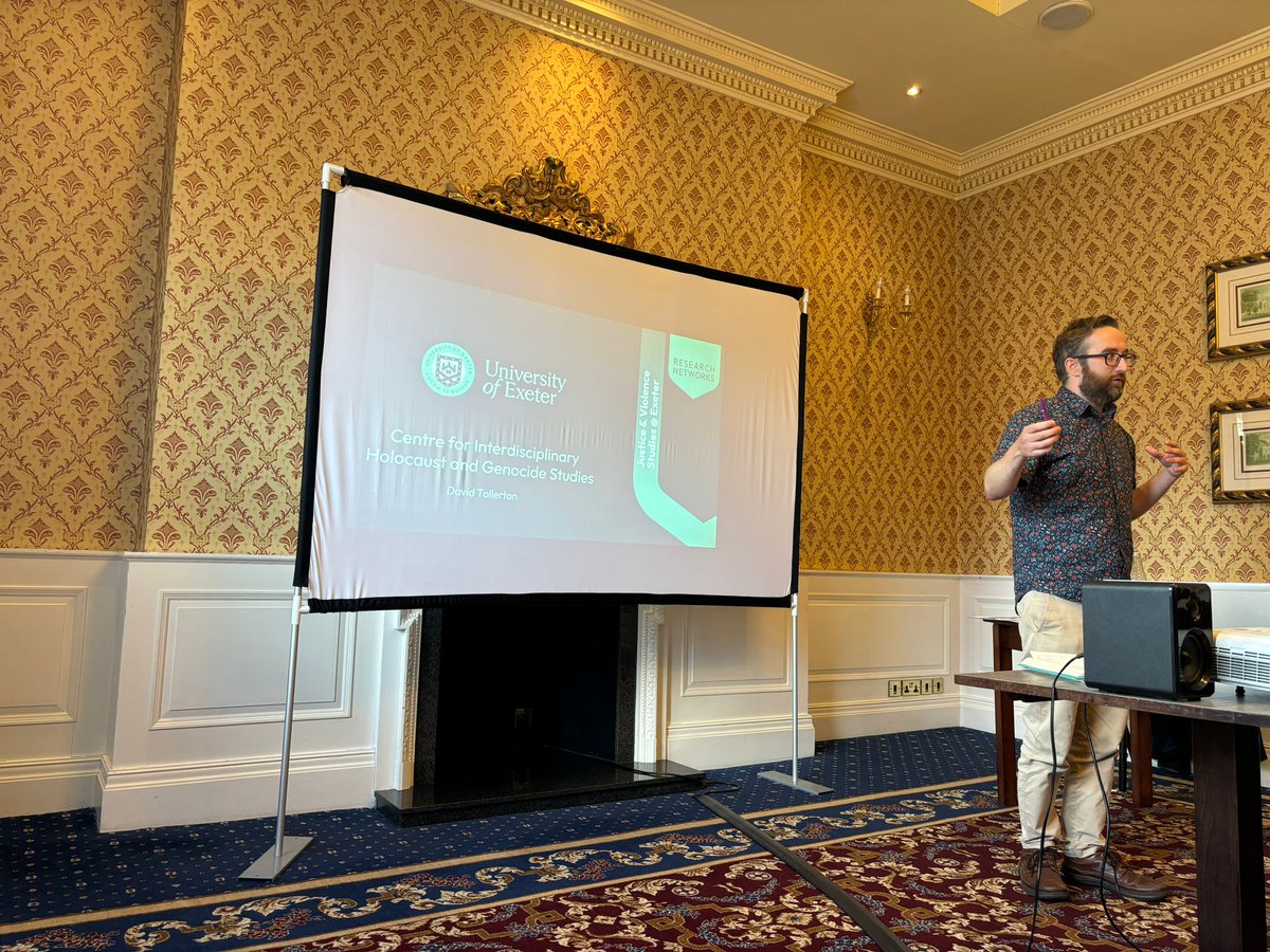 UoE Interdisciplinary Holocaust & Genocide Studies (@exetercihgs) on Twitter photo Start of the new academic year, <a href="/ExeterCIHGS/">UoE Interdisciplinary Holocaust & Genocide Studies</a> Director <a href="/DavidTollerton/">David Tollerton</a> introduces the centre's work for gathered colleagues at the <a href="/JVStudiesExeter/">Justice and Violence Studies @ Exeter</a> showcase of interdisciplinary research. Check out our website for details: sites.exeter.ac.uk/holocaustandge… Start of the new academic year, <a href="/ExeterCIHGS/">UoE Interdisciplinary Holocaust & Genocide Studies</a> Director <a href="/DavidTollerton/">David Tollerton</a> introduces the centre's work for gathered colleagues at the <a href="/JVStudiesExeter/">Justice and Violence Studies @ Exeter</a> showcase of interdisciplinary research. Check out our website for details: sites.exeter.ac.uk/holocaustandge…