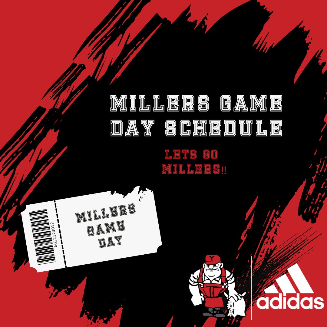 Game Day Schedule! GO MILLERS!

4:30 YMS ( C ) Softball vs Choctaw @ home 
4:30 YMS (NC) Softball vs PC Hefner
5pm JV/Freshmen vs Deer Creek @ home 
5pm YMS (C) Volleyball vs Mustang south @ Mustang South 
5pm YMS (NC) Volleyball vs PC Hefner @ Home