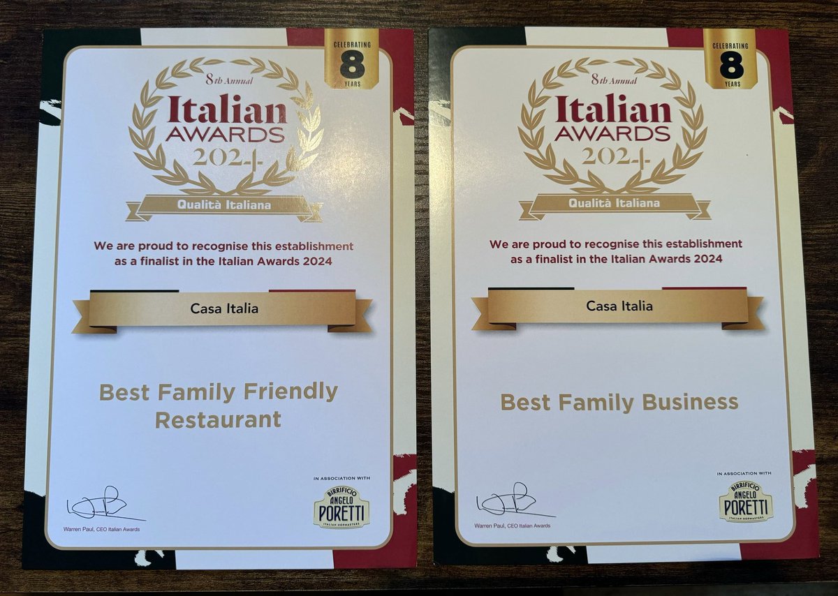 We’re beyond grateful for your incredible support in nominating us for Best Family Business and Best Family-Friendly Restaurant in the Italian Awards! 🙌

Your love means the world to us, and we couldn’t do it without YOU! ❤️

#thecasaitalia