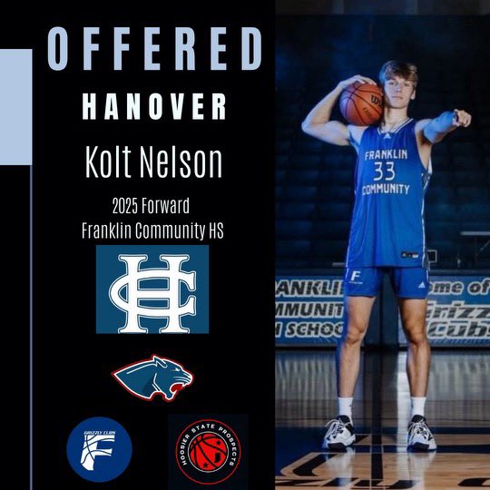 Congrats to 6’7” Forward Kolt Nelson on his offer to Hanover College!