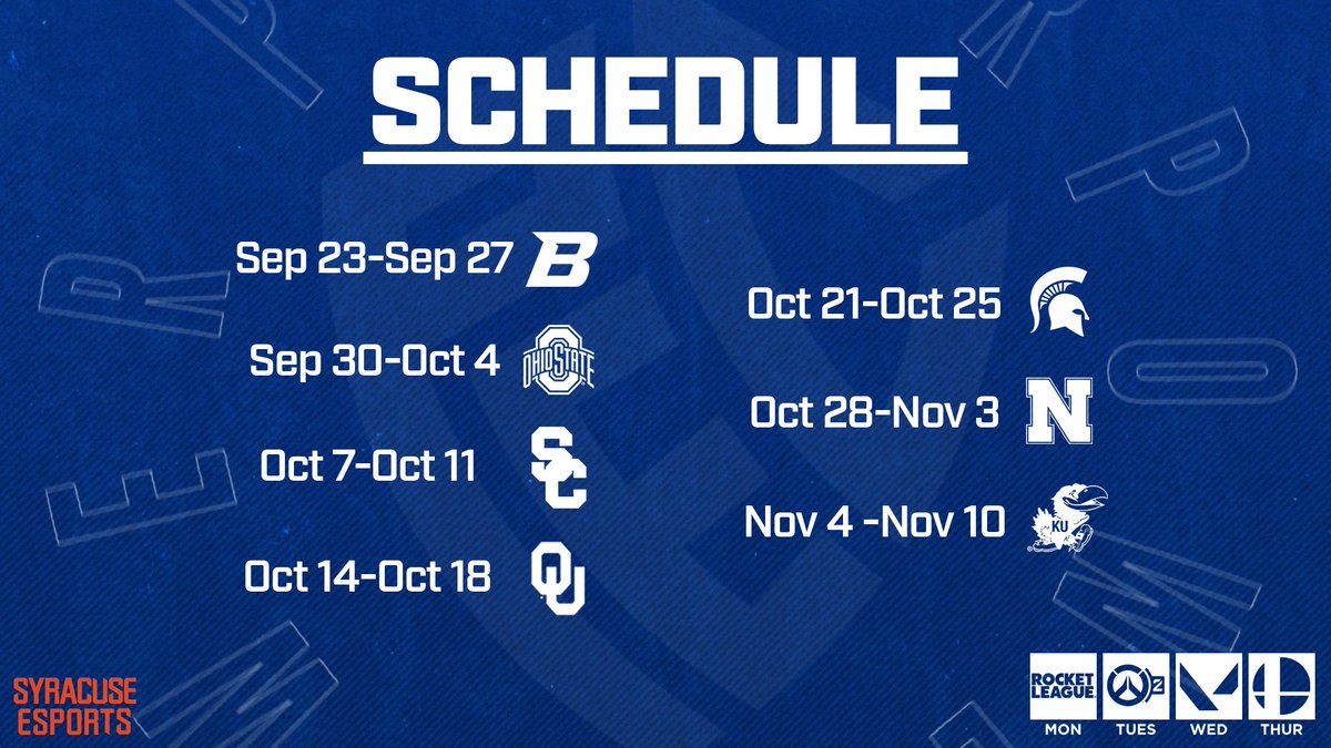 carson_kass's tweet photo. Happy to announce I'll be doing play-by-play casting Rocket League every Monday for @Cuse_Esports as they participate in the Power Esports Conference this Fall! https://t.co/Zpy4cJjymd