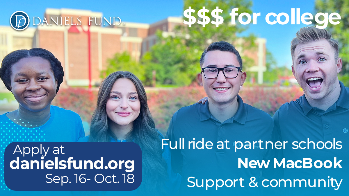 WHSCOConnection's tweet image. Do you have character, leadership potential, and a commitment to serving your community? Then you may have what it takes to be a Daniels Scholar! Apply for the Daniels Scholarship Program September 16 to October 18 at DanielsFund.org/Scholarships.