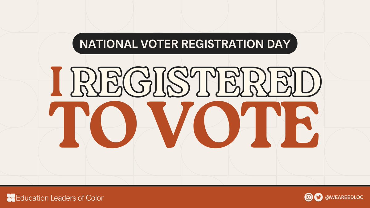 It's #VoterRegistrationDay! Share this to encourage people to get registered, and let us know why voting matters to you!