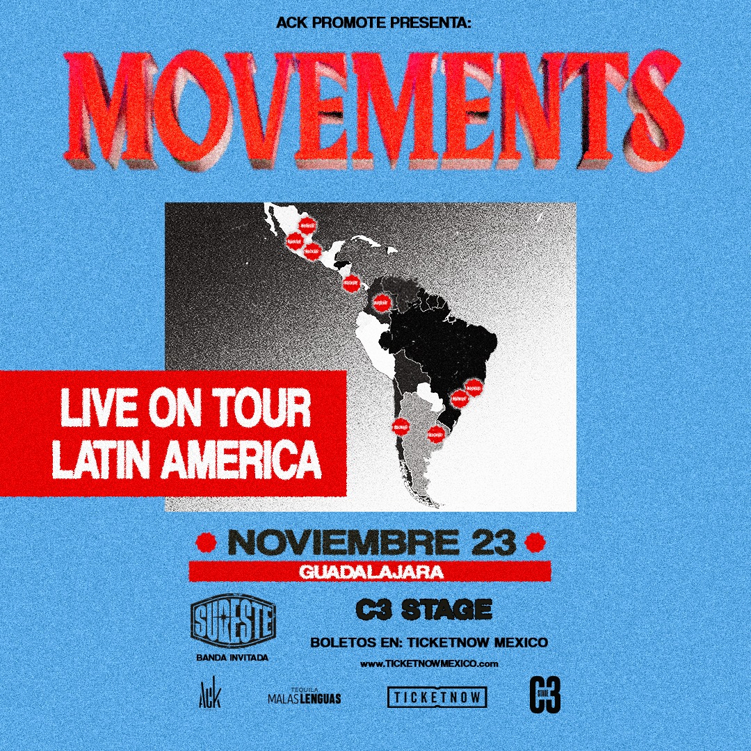 Blanca Lechuza 🦉 (@blancalechuza) on Twitter photo La banda <a href="/suresteband/">Sureste</a> es la invitada para acompañar a <a href="/movementsCA/">Movements</a> en sus fechas en el <a href="/ForoIndierocks/">Foro Indie Rocks!</a> de CDMX y en el C3 Stage de Guadalajara.
Boletos y toda la información:
n9.cl/movements-fir
<a href="/ack_promote/">ACKPromote</a>
#Movements #ForoIndieRocks #LiveOnTour La banda <a href="/suresteband/">Sureste</a> es la invitada para acompañar a <a href="/movementsCA/">Movements</a> en sus fechas en el <a href="/ForoIndierocks/">Foro Indie Rocks!</a> de CDMX y en el C3 Stage de Guadalajara.
Boletos y toda la información:
n9.cl/movements-fir
<a href="/ack_promote/">ACKPromote</a>
#Movements #ForoIndieRocks #LiveOnTour