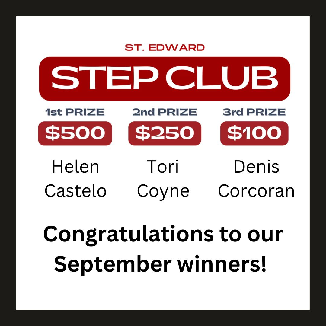 Congratulations to our September STEP Club winners! Each of these winners have their tickets put back in to win again! You can still purchase your STEP Club tickets online and in the rectory office.

buff.ly/3zbgWhR