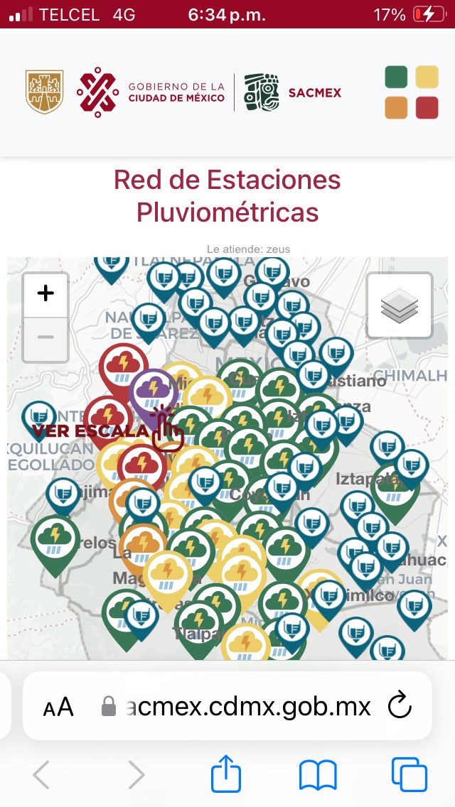 Ahora  #lluvia torrencial sobre Cuajimalpa, Álvaro Obregón, Miguel Hudalgo y Azcapotzalco e intensa en varias partes de la metrópoli. Extremar precauciones, resguárdense.