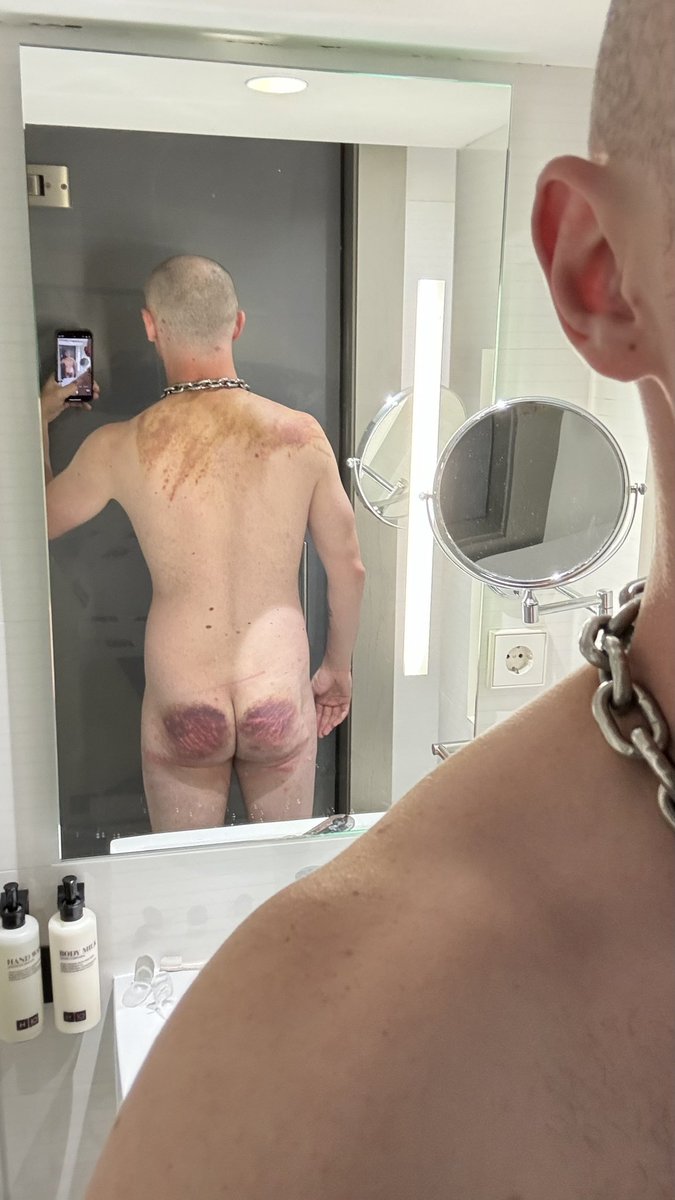 borkbarkbark's tweet photo. Back home from Folsom, and still glowing at my marks that were left by @MaskedBiker @resistornor @WeaselBDSM  and gear.alpha /insta https://t.co/5bPNRUfEkF