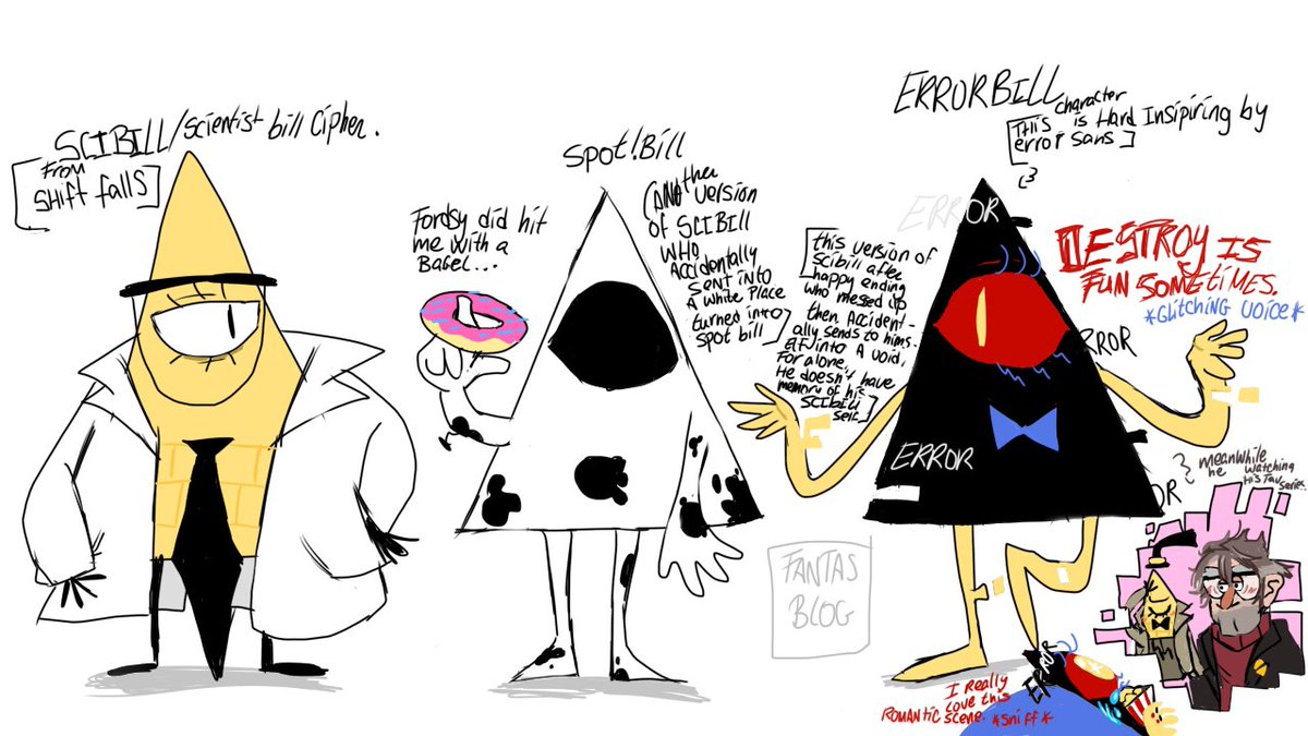 fanta_blog's tweet photo. Scibill and his alternative selves.

errorbill is……..wearing a blue hoodie when he is grumpy.

Scientist bill cipher/scibill [ from shift falls] and his 2 alternative selves: spot bill and errorbill belongs to me
mr bill pines (au) belongs to honeqq
#Mrbillpines #errorbill #scientistbillcipher #scibill #gravityfalls #fordbill #billford #spotbill #shiftfalls
