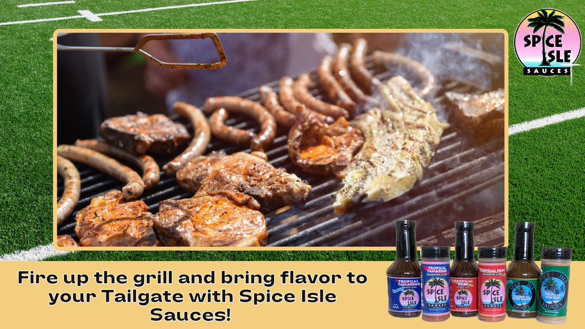 SpiceIsleSauces's tweet image. Spice Isle Sauces brings the perfect kick to your grill game, from burgers to ribs. Make every bite a touchdown!
Order Today: spiceislesauces.com/shop-1
Or 
amazon.com/spiceislesauces
 #SpiceIsleSauces #GameDayGrilling #Tailgatetime #CaribbeanBBQ #Amazonmusthaves