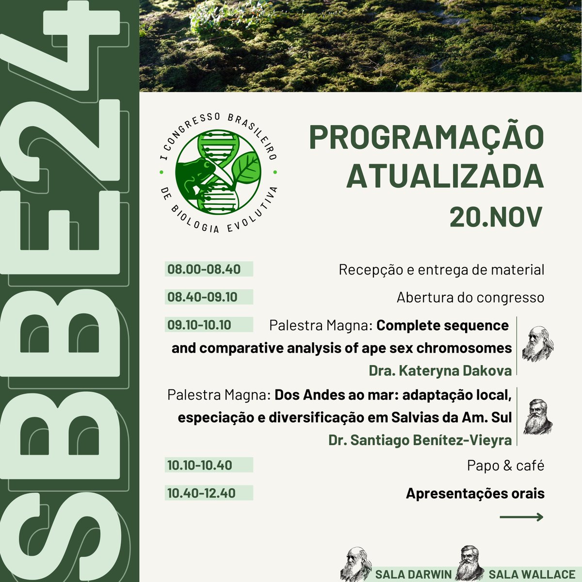 sbbe_oficial's tweet photo. 🚨 A programação atualizada do primeiro dia do SBBE24 está no ar!
📅 Fiquem atentos: teremos palestras simultâneas acontecendo em salas diferentes ao longo do dia!
🔗 Para mais informações, acesse o site do evento. O link está na bio.
#SBBE #SBBE24 #biologiaevolutiva #ufpr https://t.co/kpEyHzGlSu