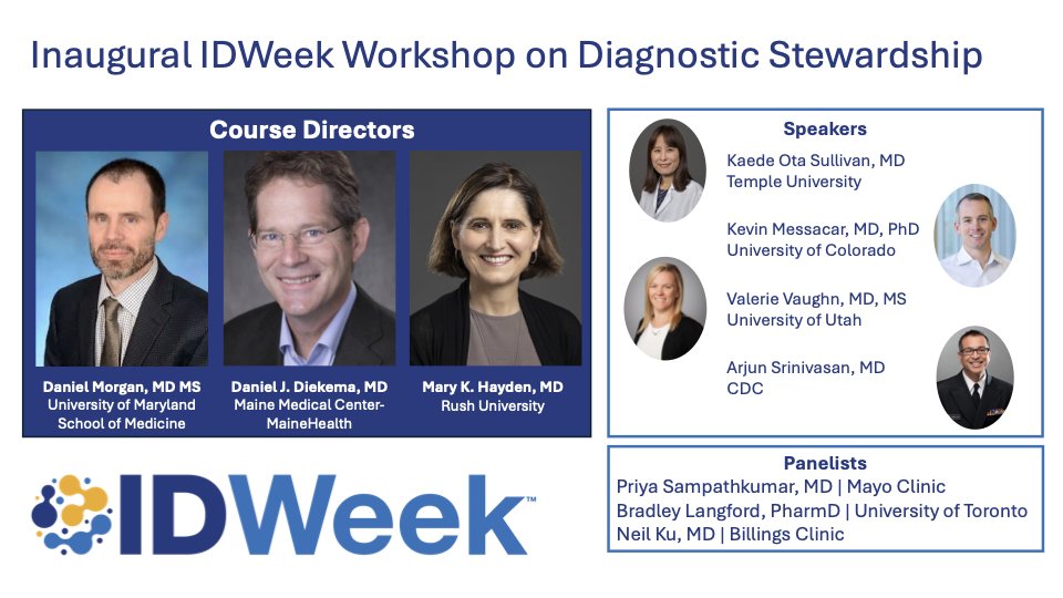 Dan Morgan (@dr_dmorgan) on Twitter photo 1st ever workshop on Diagnostic Stewardship
At #IDWeek2024 in LA
The best thinkers in the field will be speaking!
Hope to see you there 10/15/2024 from 1-5 pm
Register/Attend
<a href="/dan_diekema/">Dan Diekema is now on Bluesky</a> <a href="/CarlosdelRio7/">Carlos del Rio</a> <a href="/ValerieVaughnMD/">Valerie Vaughn</a> <a href="/PaulSaxMD/">Paul Sax</a> <a href="/SaskiaPopescu/">Dr. Saskia Popescu</a> <a href="/SHEA_Epi/">SHEA</a> 1st ever workshop on Diagnostic Stewardship
At #IDWeek2024 in LA
The best thinkers in the field will be speaking!
Hope to see you there 10/15/2024 from 1-5 pm
Register/Attend
<a href="/dan_diekema/">Dan Diekema is now on Bluesky</a> <a href="/CarlosdelRio7/">Carlos del Rio</a> <a href="/ValerieVaughnMD/">Valerie Vaughn</a> <a href="/PaulSaxMD/">Paul Sax</a> <a href="/SaskiaPopescu/">Dr. Saskia Popescu</a> <a href="/SHEA_Epi/">SHEA</a>