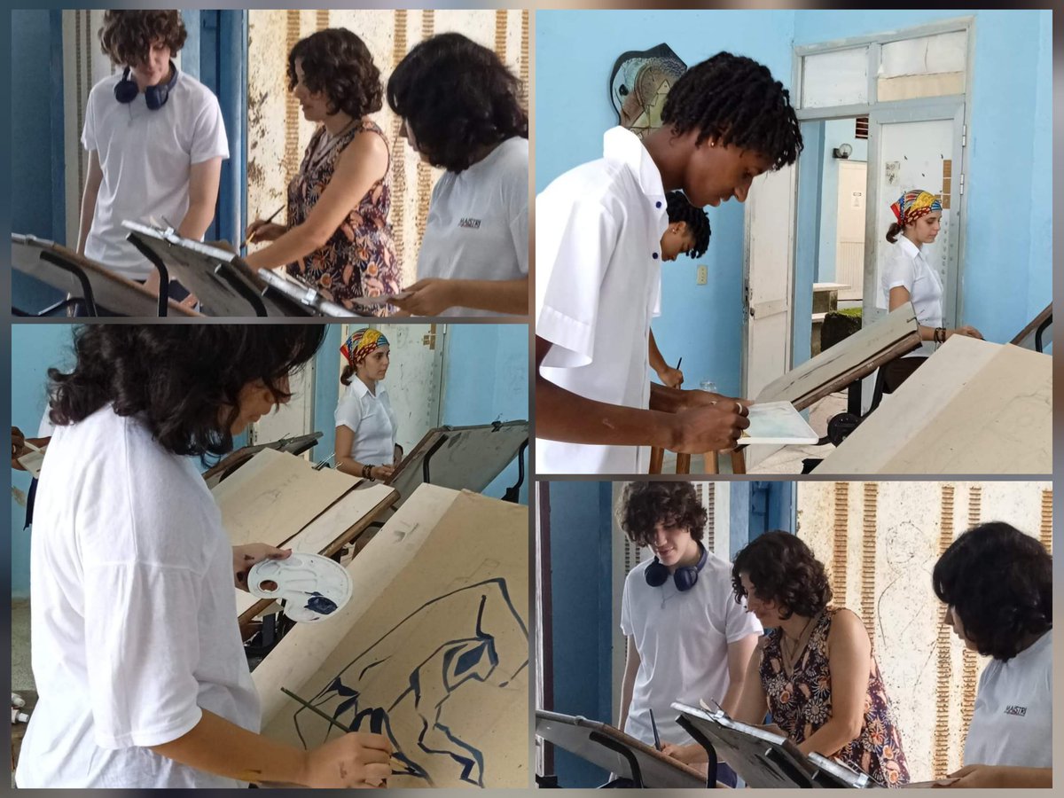 🏫Hoy, en la Escuela Profesional de Arte de la provincia de #Matanzas, nuestros estudiantes de 1er año de #ArtesVisuales han estado inmersos en el "Taller Bidimensional". #ElArteDeEnseñarElArte #CubaEsCultura #EscuelasDeArte