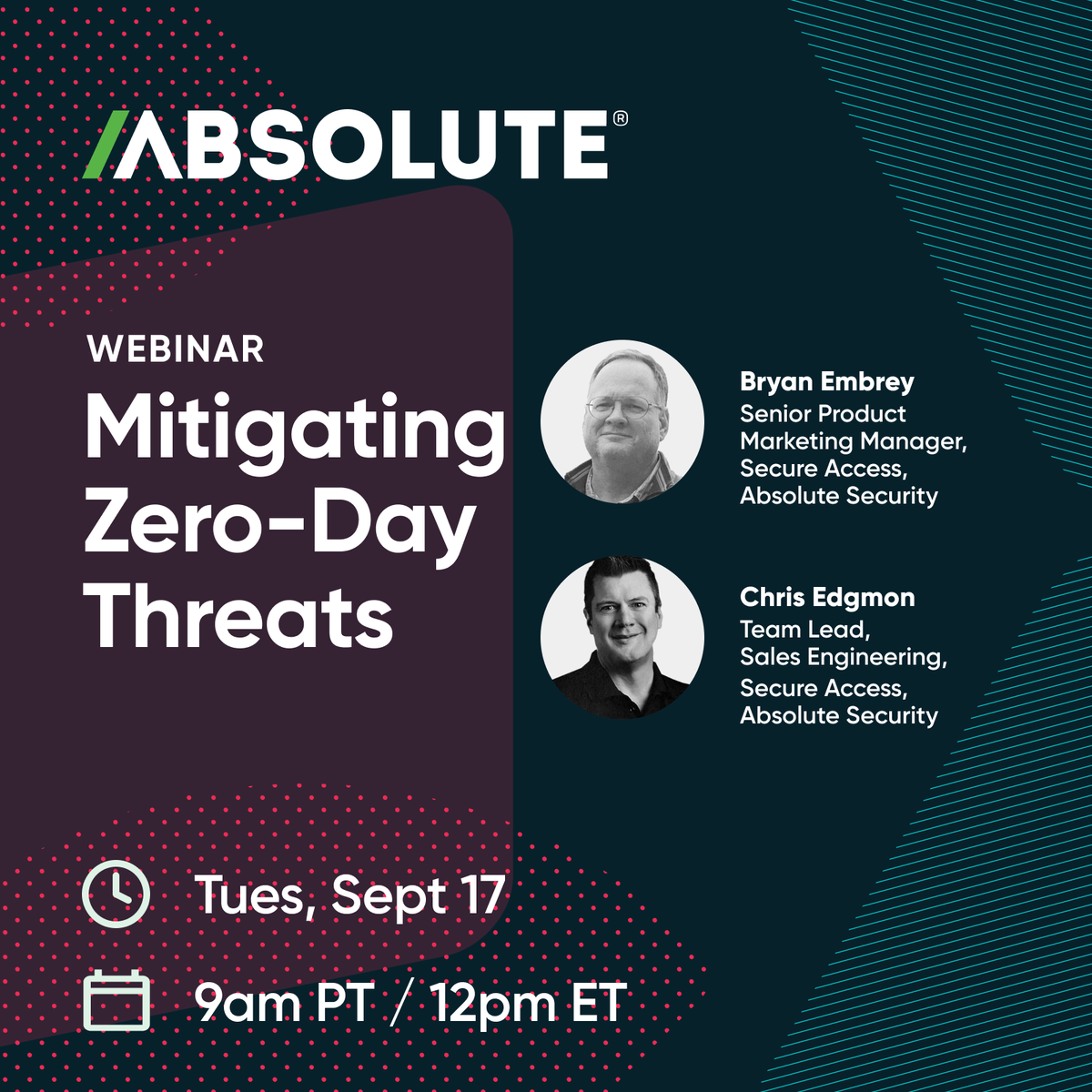 Tomorrow, Absolute experts meet to discuss protecting desk, mobile, hybrid, and field workers with state-of-the-art protections - without having to deploy a new tool. Register for the #webinar to learn more! bit.ly/46N9x4p #CyberResilience #SecureAccess