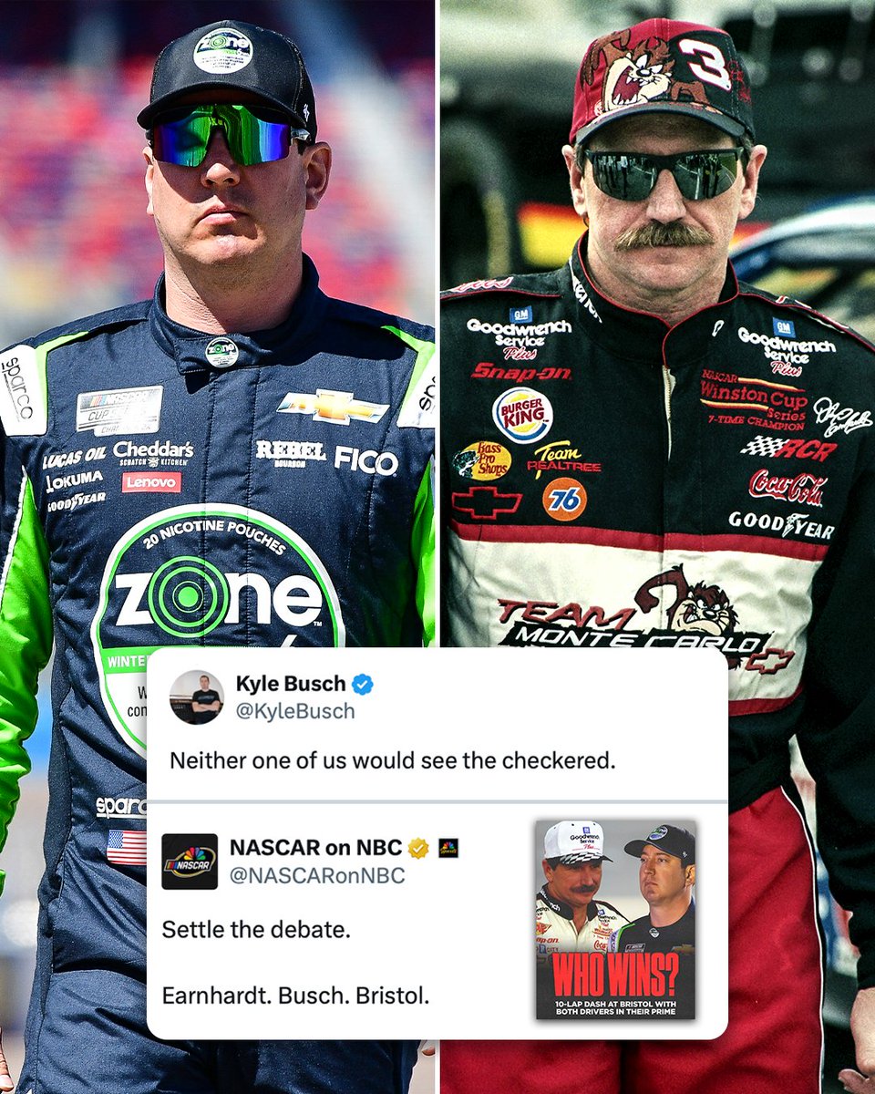 When we asked who'd win a 10-lap dash at Bristol between Kyle Busch and Dale Earnhardt, "Rowdy" had a great response. 😂