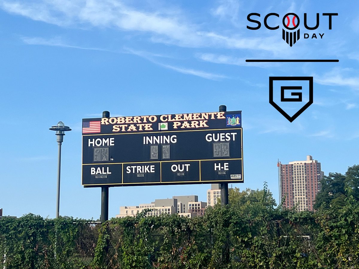 PrepBaseballNY's tweet photo. One day after #RobertoClementeDay we are live from Roberto Clemente State Park in the Bronx for the @CHayesBaseball Scout Day.

All @prepbaseball Scout Days are powered by ➡️ @Go_Rout 🔋 https://t.co/qIFQfJzHWt