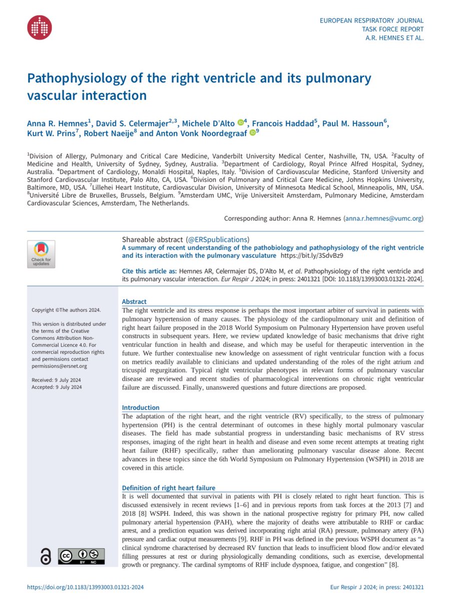 clic_cardioiner's tweet photo. Séptimo simposio mundial sobre Hipertensión Pulmonar. Compartimos el artículo: 'Pathophysiology of the right ventricle and its pulmonary vascular interaction'. Actualizaciones en la interacción VD y su interacción vascular pulmonar.
#ERSCongress2024 #INER #Respiralner #CLICIner https://t.co/tAiD8PPdZ4