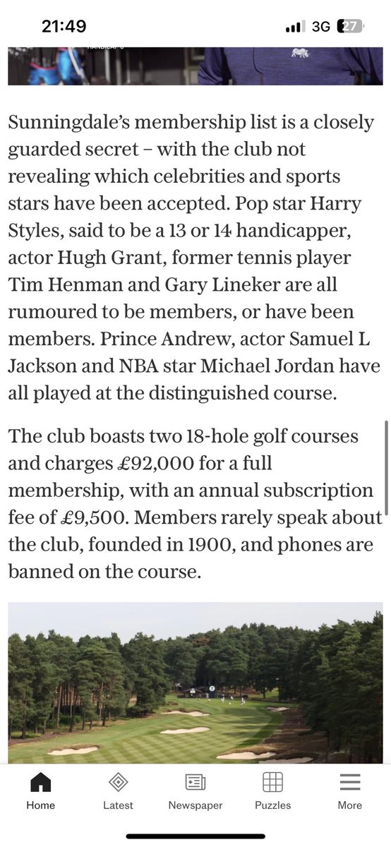 Sunnigdale membership application refusal in this evenings ⁦<a href="/TelegraphSport/">Telegraph Sport</a>⁩