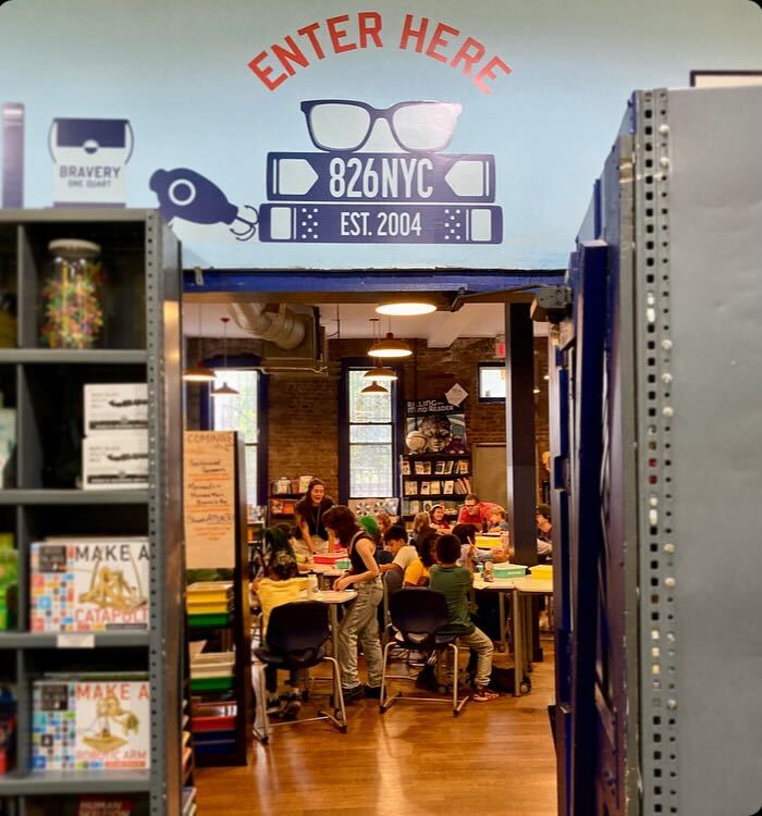 Aaaaaand we're back! Today a group of new &amp; familiar faces gather behind the secret door for our first day of Write After School in the new school year. These authors are already hard at work--and you can still join them! Head over to 826nyc.org/programs to sign up.