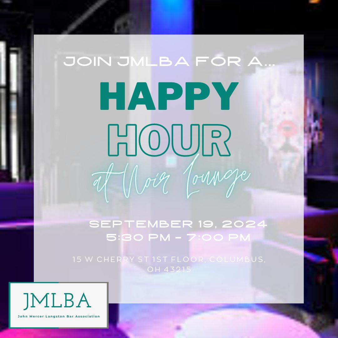 JMLBA's tweet image. This Week with JMLBA:

Join us for Happy Hour at Noir Lounge, this Thursday (9.19), from 5:30 pm - 7:00 pm. Take this opportunity to relax after a long day at work and catch up with fellow JMLBA members!